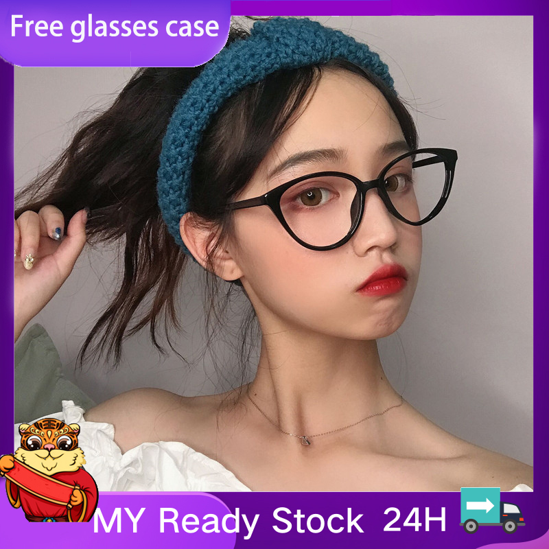 Giá bán 🔥Hộp đựng kính miễn phí🔥Umanco Sexy Cat Eye Finished Myopia Glasses for Women Ultralight Vintage Black Nearsighted Glasses Spectacle Frame 0~-4.0