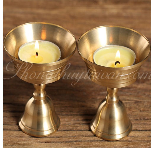 Chân đế đèn cầy,dầu bàn thờ cao 10cm đa năng (cặp) - thờ cúng
