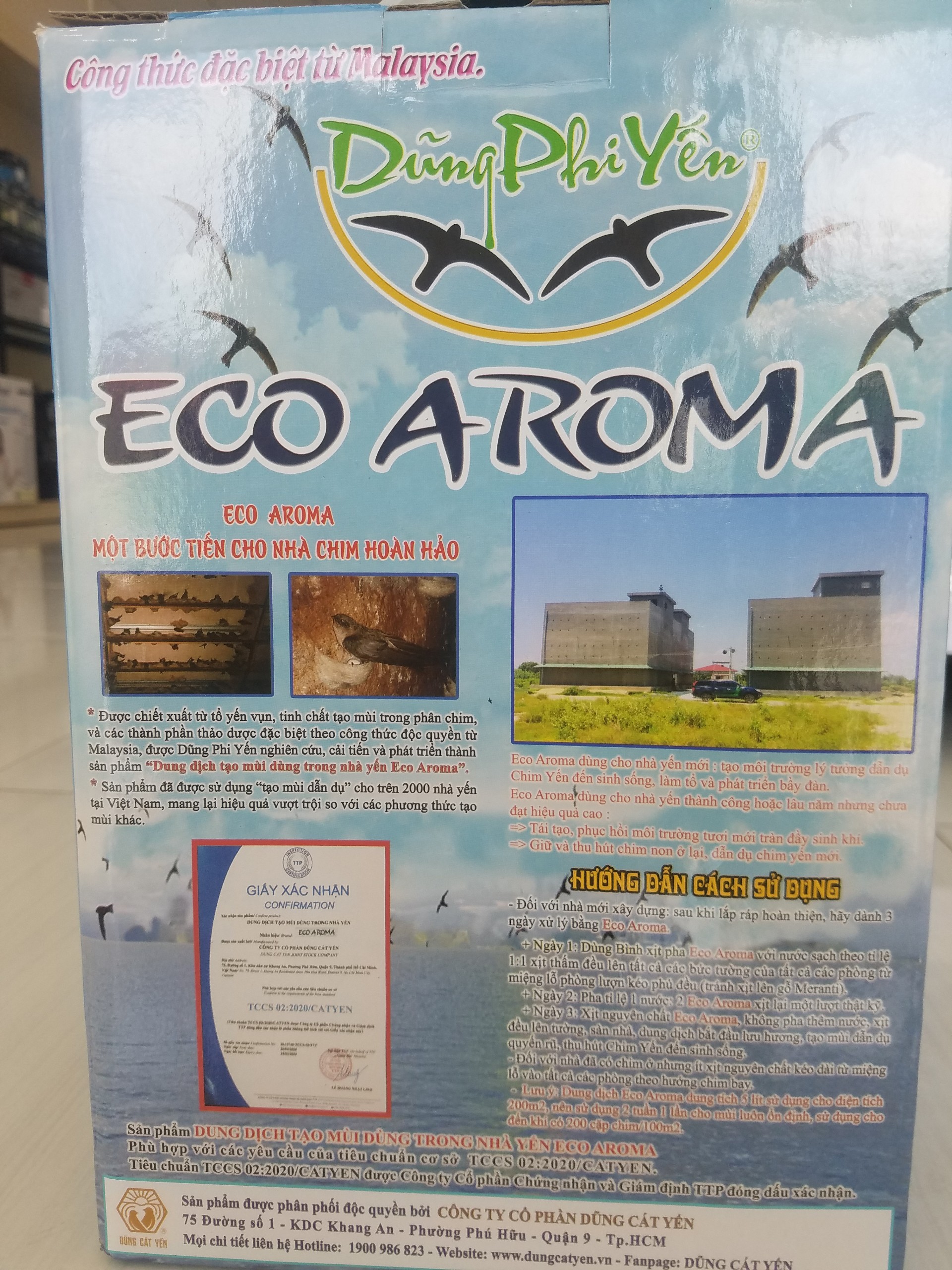 Mùi dẫn dụ chim yến Eco Aroma -Dũng Phi Yến-5 Lít