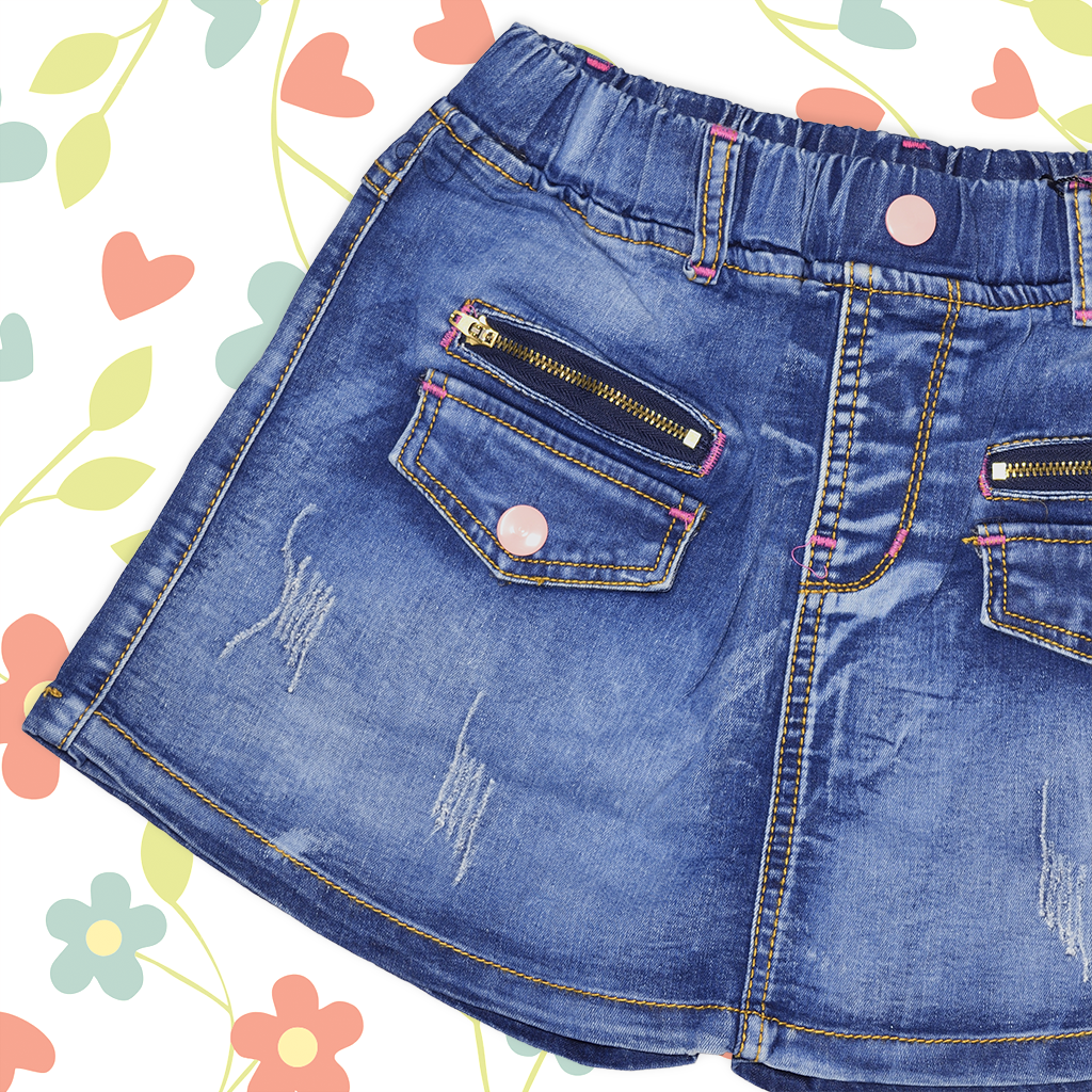 Quần váy jean thun cho bé gái size cồ