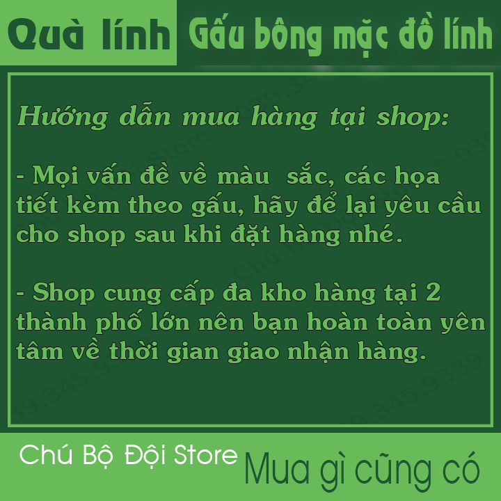 GẤU BÔNG MẶC ĐỒ LÍNH