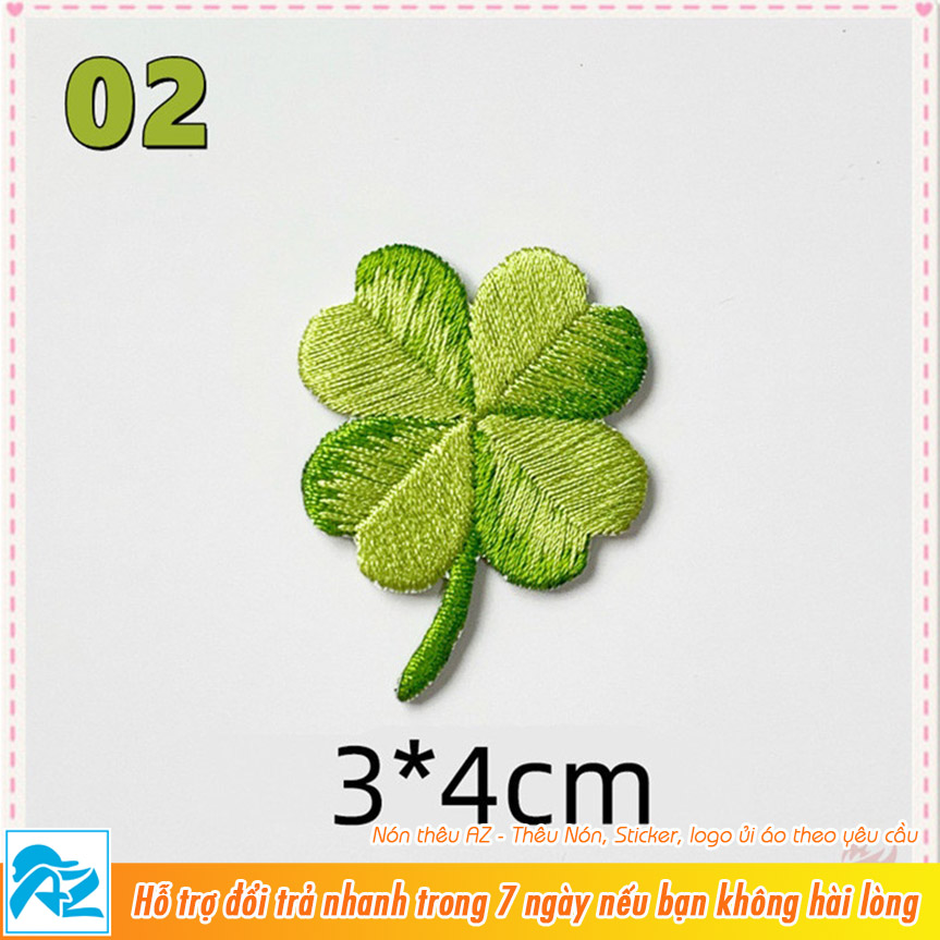 Miếng ủi thêu hình cỏ 4 lá may mắn - Patch vải S505