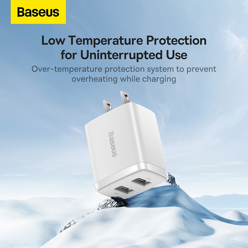 Củ Sạc Baseus Compact Charger 2 Cổng USB 10.5W