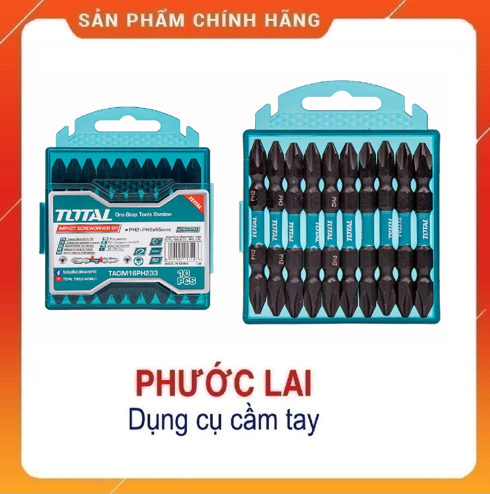 Mũi bắt vít PH2x65mm (có nam châm hít) TACIM16PH233 ( lẻ 1 mũi )