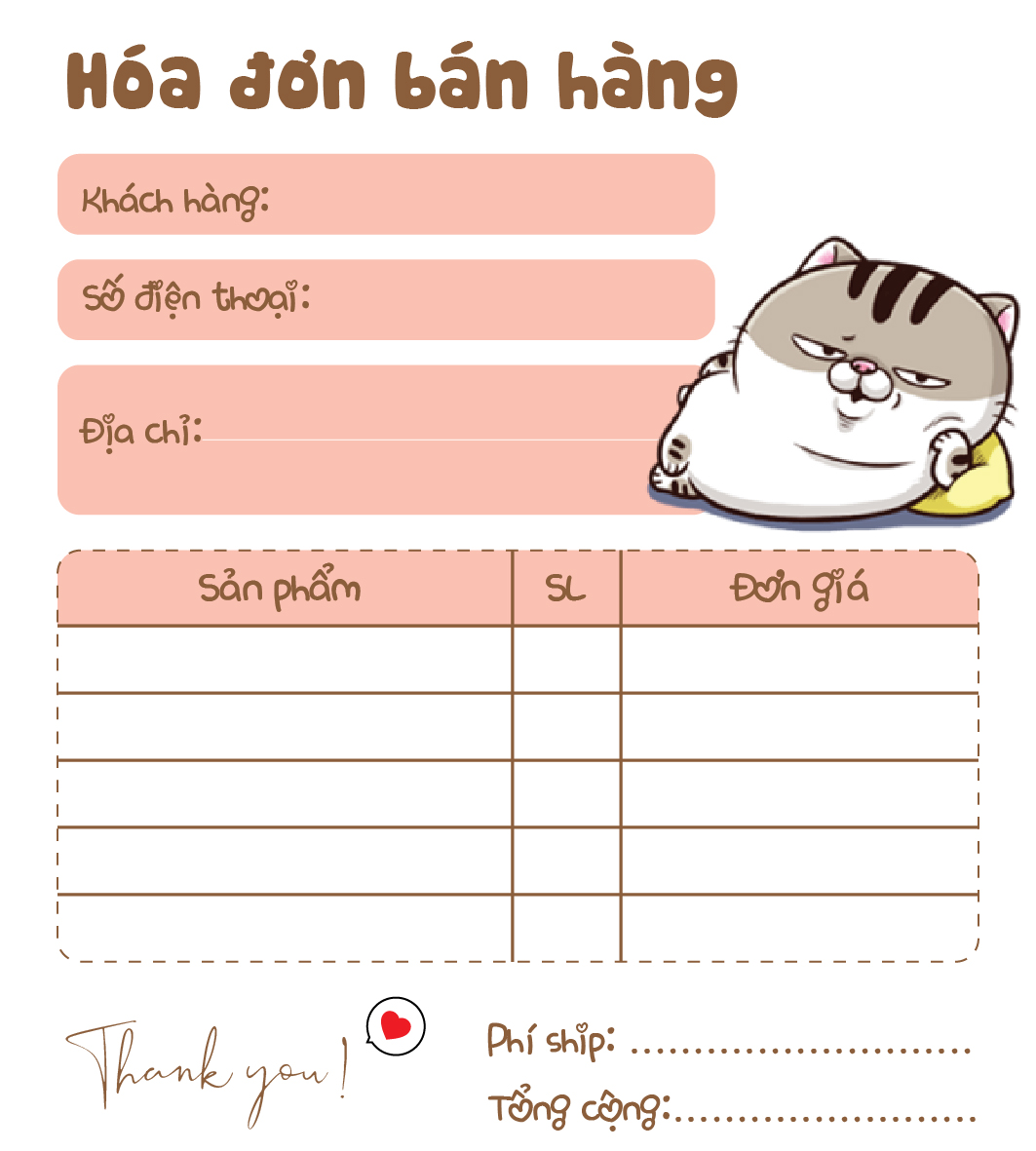 [ Hàng Sẵn ] Hóa Đơn Bán Hàng Mini 1 Liên AMI