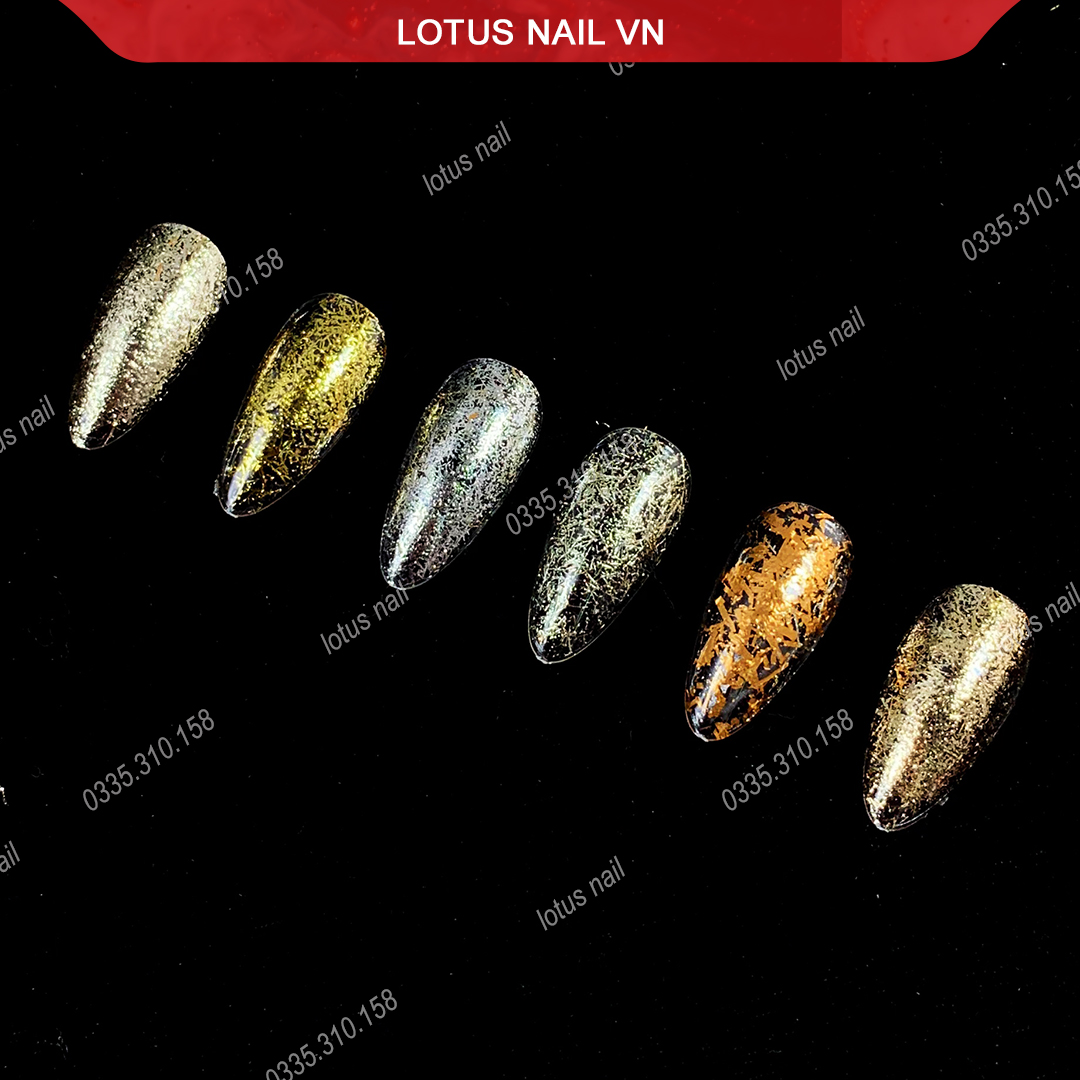 Set nhũ khổng tước 6 hũ trang trí móng