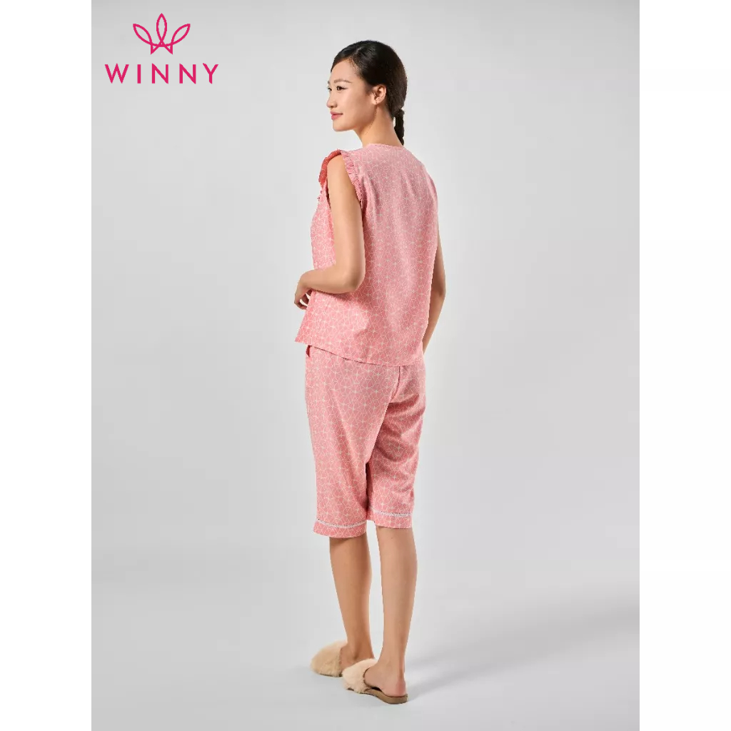 WINNY - Bộ đồ lụa sát nách quần ngố mặc nhà 2MNSA23026S