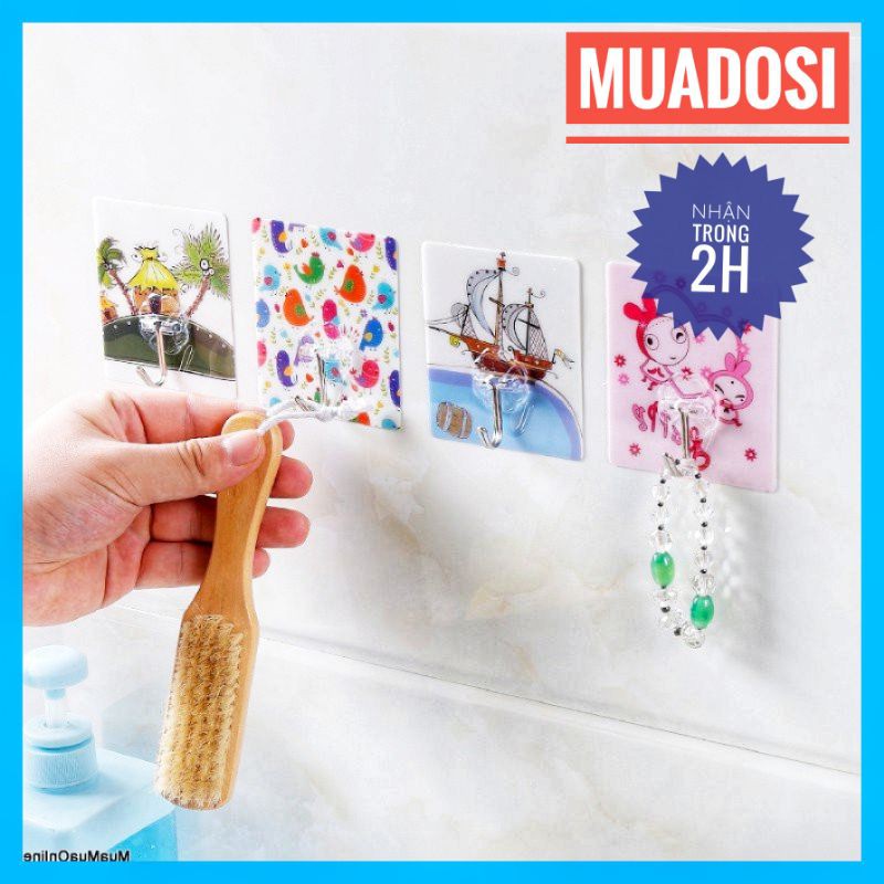[10 CÁI] Combo 10 Móc Treo Đồ Dán Tường Hoa Văn 3D Độc Đáo