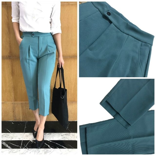 Quần baggy công sở gấu lệch đủ 4 màu