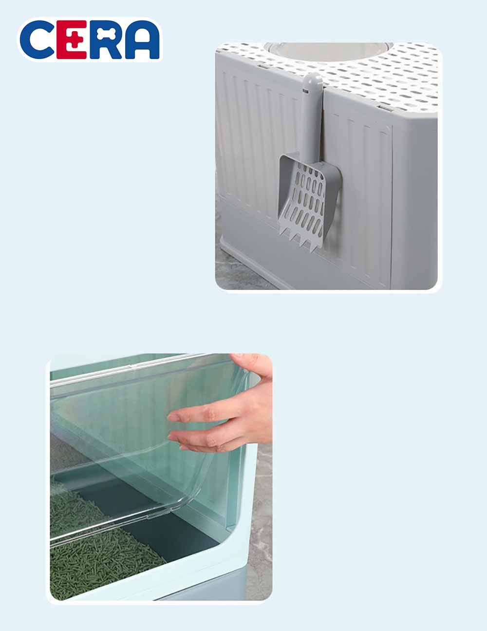 Nhà Cát Cao Cấp Cho Mèo - Khay Cát 007