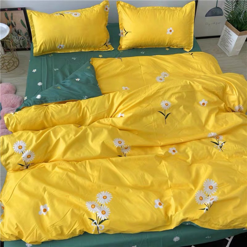 SÉT CHĂN GA GỐI POLY COTTON CÚC HỌA MI