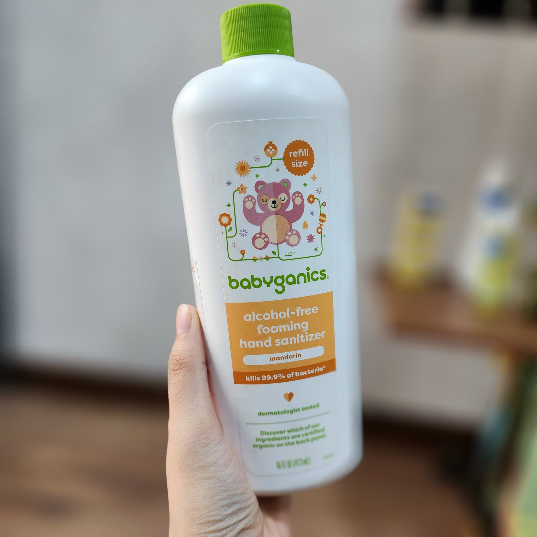[HCM] Nước rửa tay khô dành cho em bé Babyganics refill 473ml