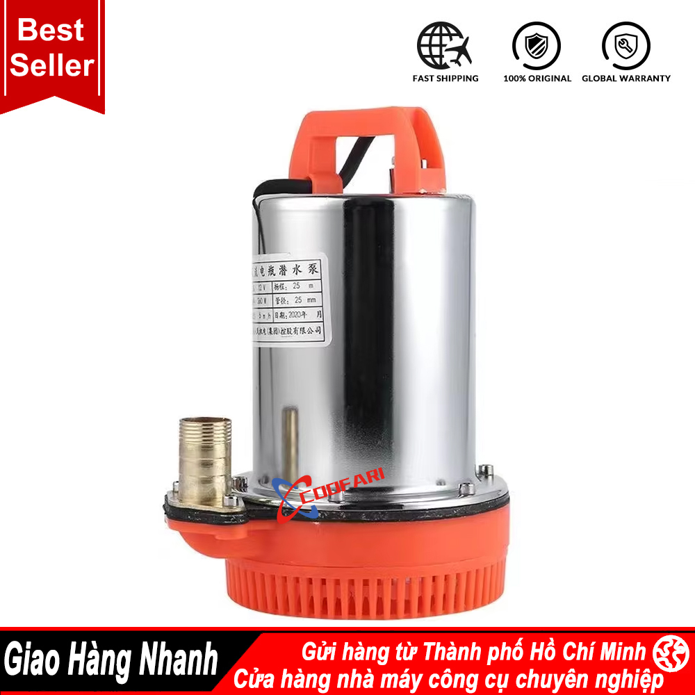 Bơm hút đáy bơm chìm INOX bể cá inox dùng điện 12V công suất 180W