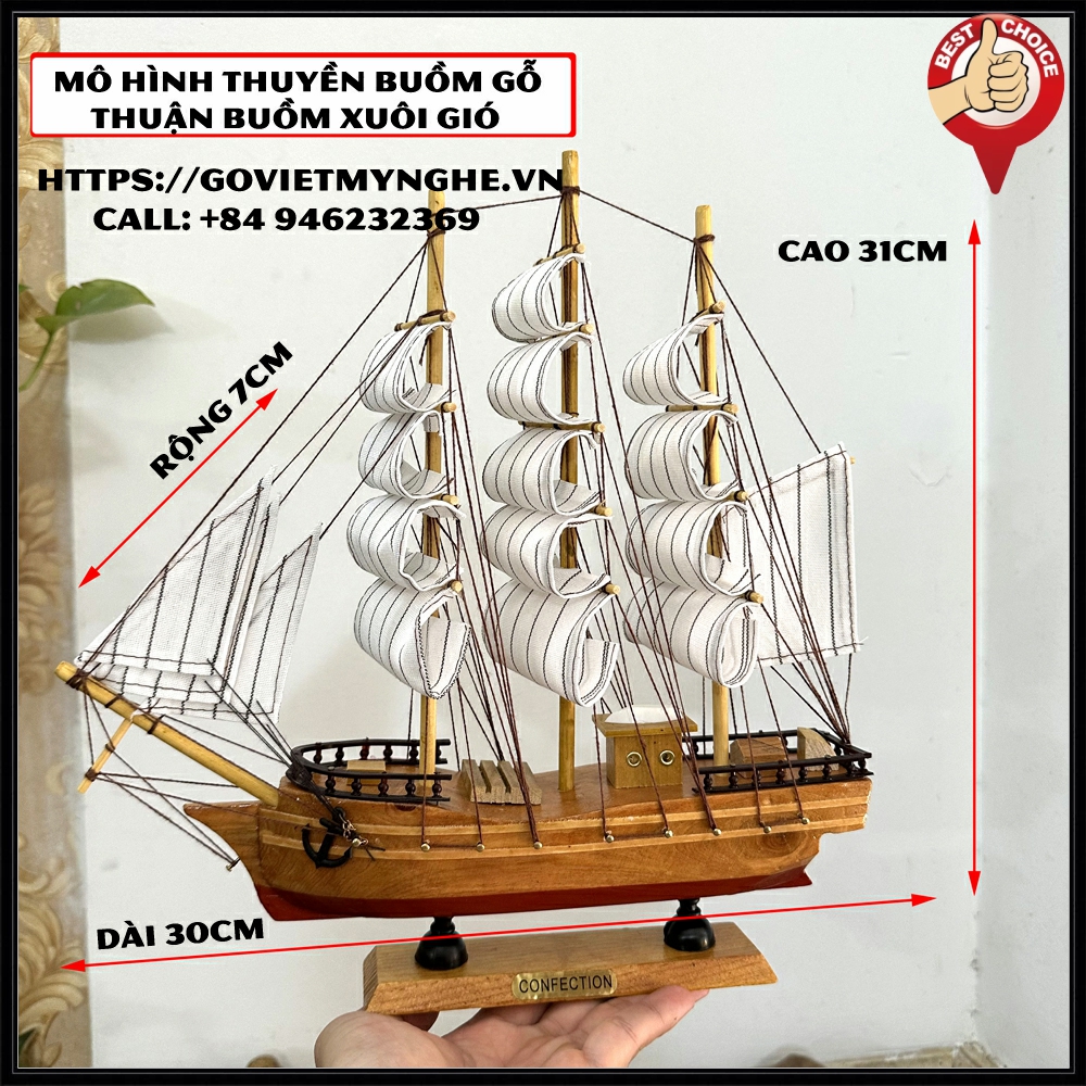 [Long 30cm-solid delivery] Cutty Sark ancient boat ornament wooden boat model-Oak-burlap sailing