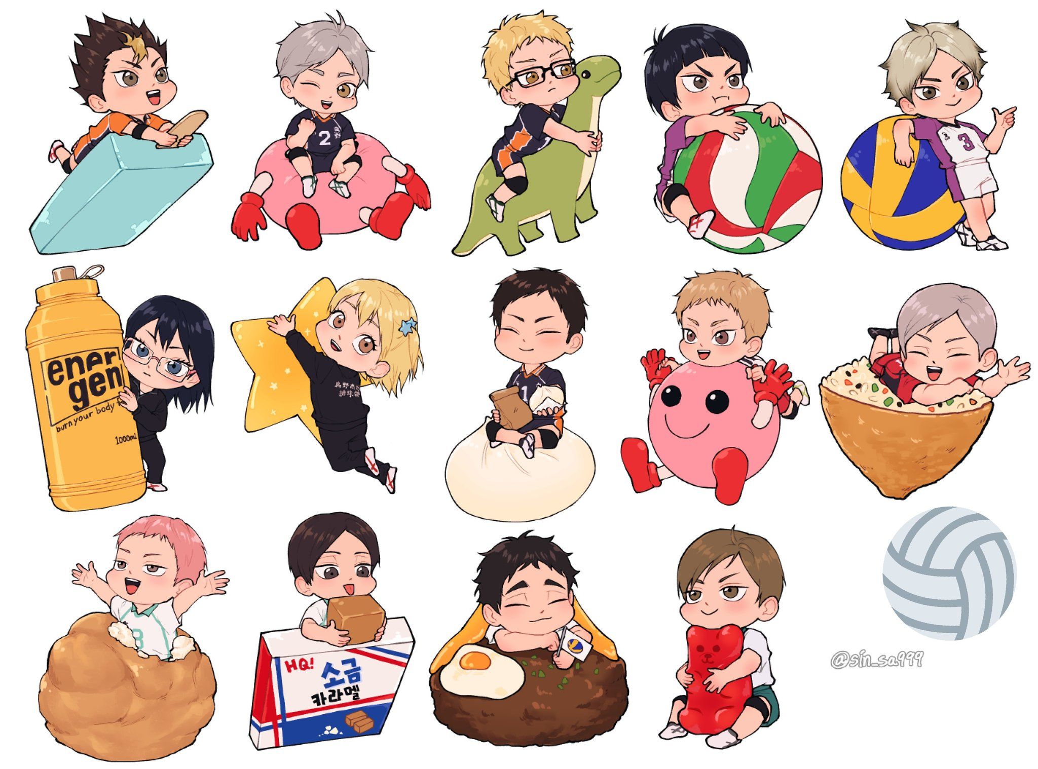 Set 30 Sticker haikyuu!! chibi