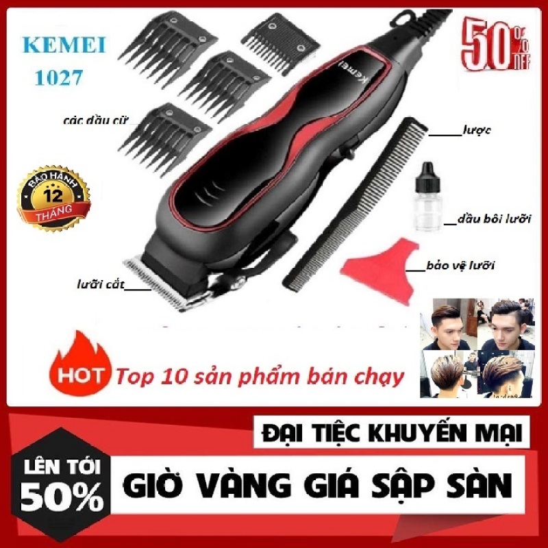 Tông đơ cắt tóc có dây chuyên nghiệp Kemei KM-1027 giá rẻ