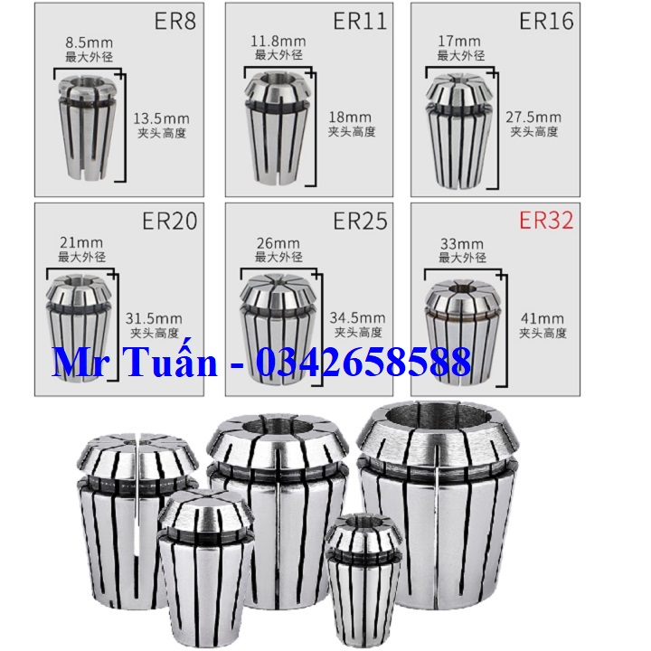Collet kẹp ER32 collet máy phay ER-32