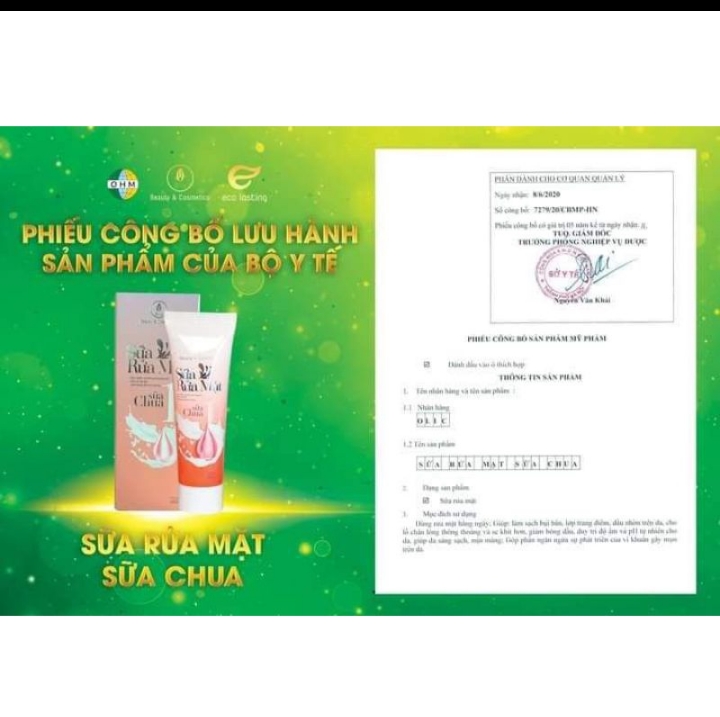 Sữa rửa mặt sữa chua Olic loại 20ml, 100ml