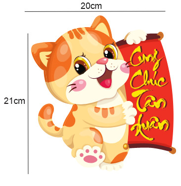 Sticker dán trang trí Tết-Meo 2023