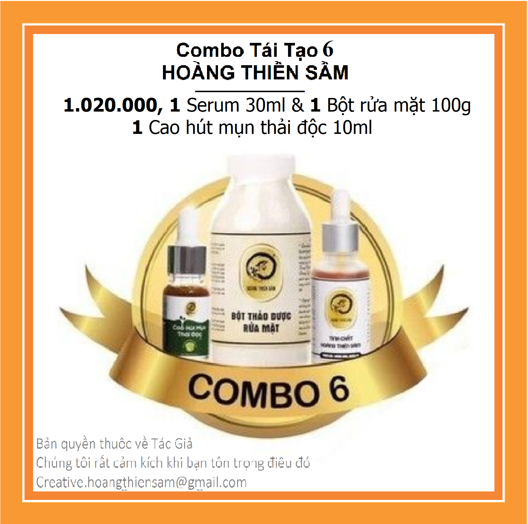 [HCM]Combo Tái Tạo Siêu Cấp Tốc Hoàng Thiên Sâm