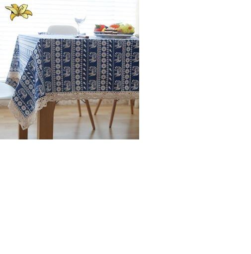 [HCM]Khăn trải bàn canvas voi xanh
