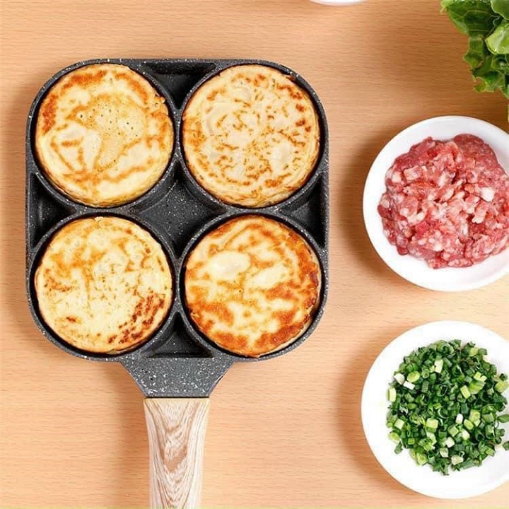 Chảo Đá Chia Ô 4 Ngăn Chiên Dán Đa Năng Chống Dính Tốt
