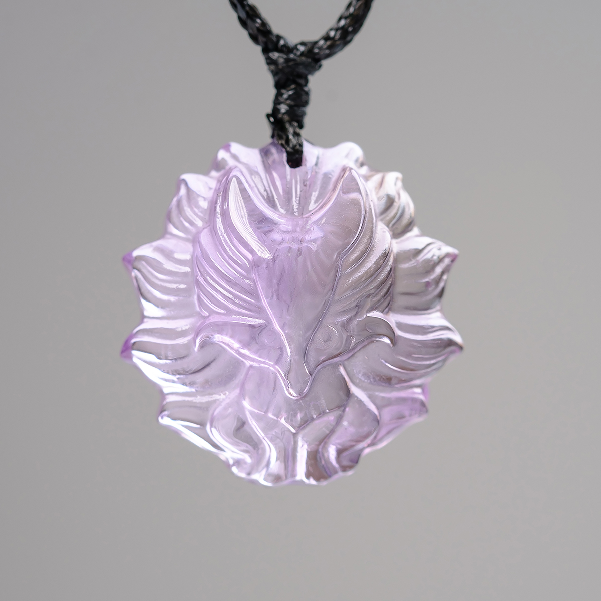 Mặt Đá Hồ Ly Chúa 9 Đuôi Đá Thạch Anh Tím Amethyst Thiên Nhiên