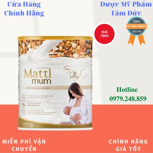 Sữa hạt lợi sữa matti mum 100% đạm thực vật cho mẹ sau sinh đạt chứng nhận non-gmo của hoa kỳ – hộp 650g