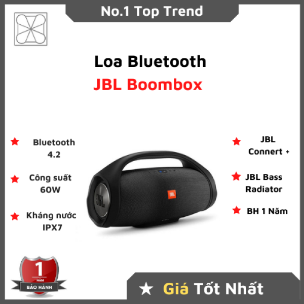 [Giảm 20k Đơn 100k] Loa Bluetooth Không Dây JBL Boombox - Công Suất 60W - JBL Connect + - Pin 24 Giờ - Kháng Nước IPX7 - Bluetooth v4.1 - Bảo Hành 12 Tháng, Lỗi Đổi Mới.