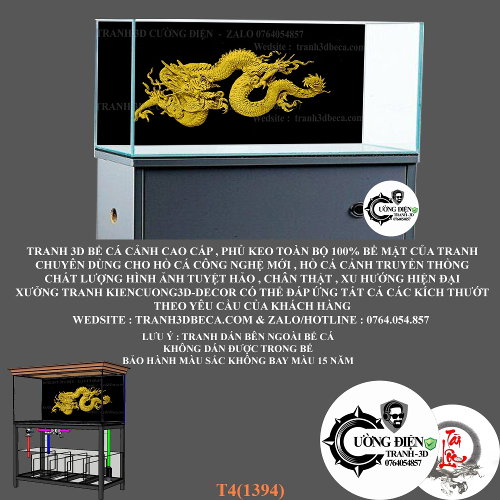Tranh dán bể cá nhiều kích thướt - Cường Điện