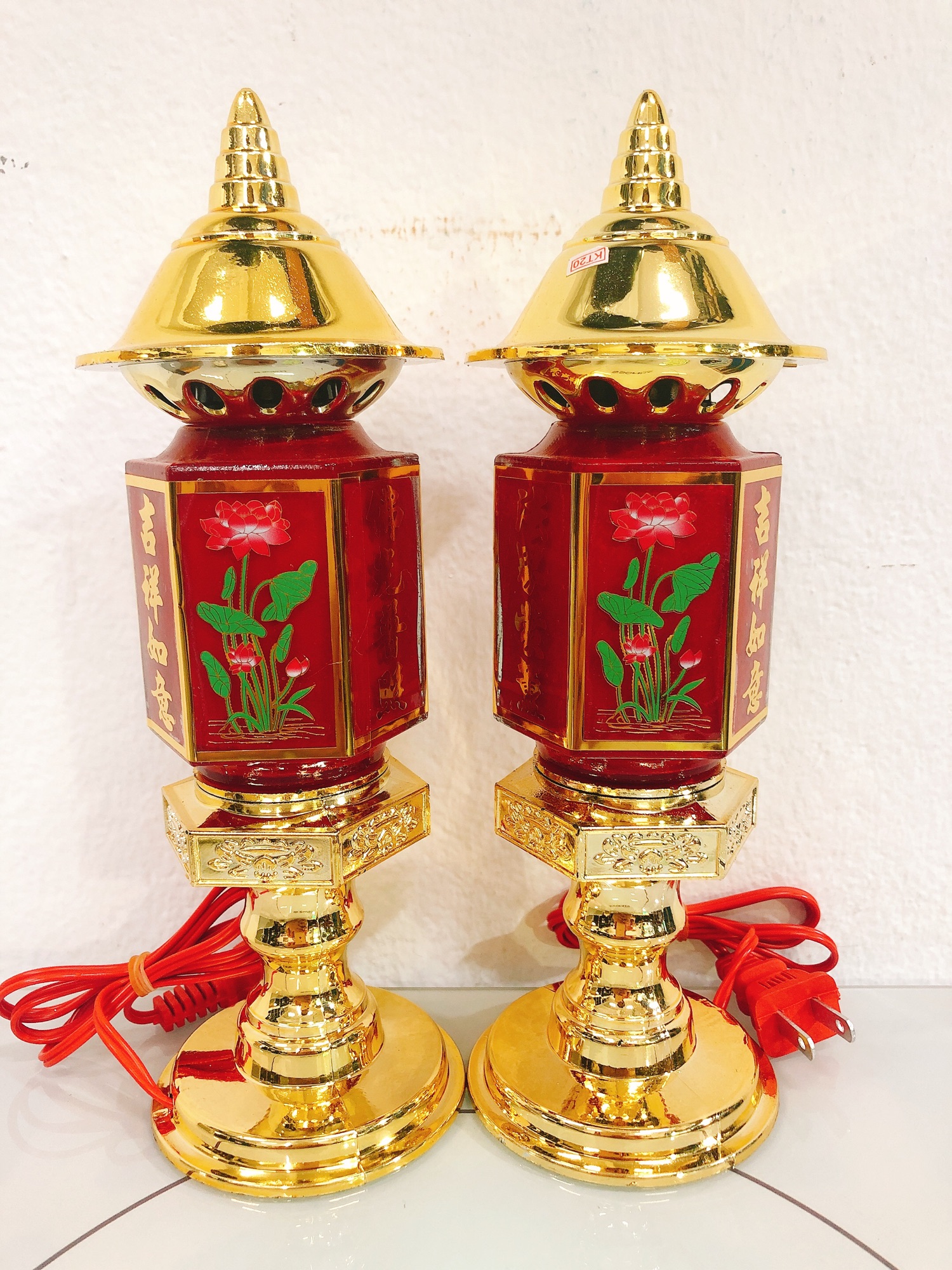 Đèn thờ Lục Giác cỡ nhỏ 25 cm ( 1 đôi )
