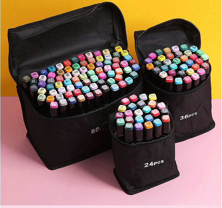 Bút màu Marker Touch họa cụ tô màu dạ vẽ tranh anime Túi Vải Bộ 24 36 48