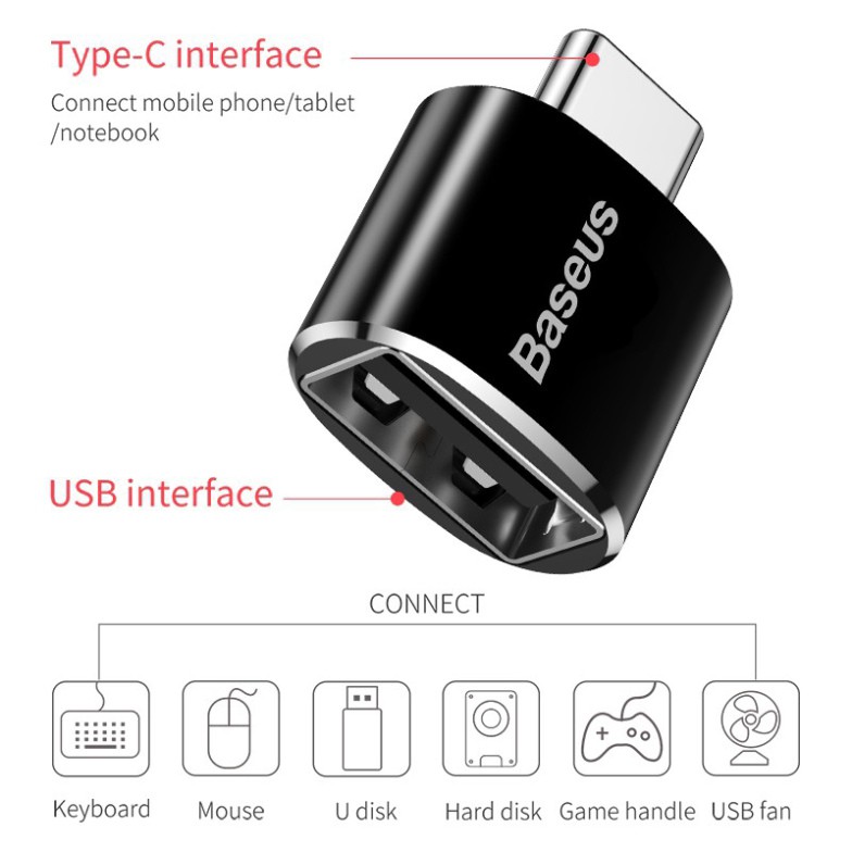 Đầu Chuyển Đổi OTG Baseus Cổng Micro Usb/ Type C