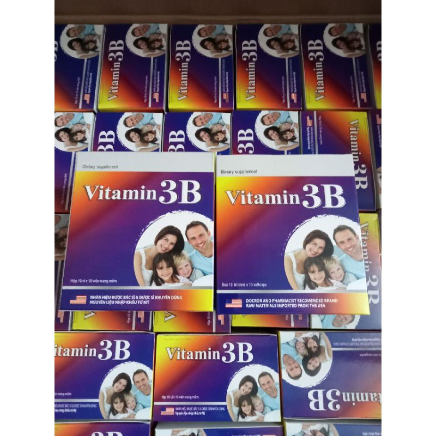 Vitamin 3B Giúp bổ sung và dự phòng thiếu hụt vitamin B1, B6, B12 cho cơ thể hộp 100 viên