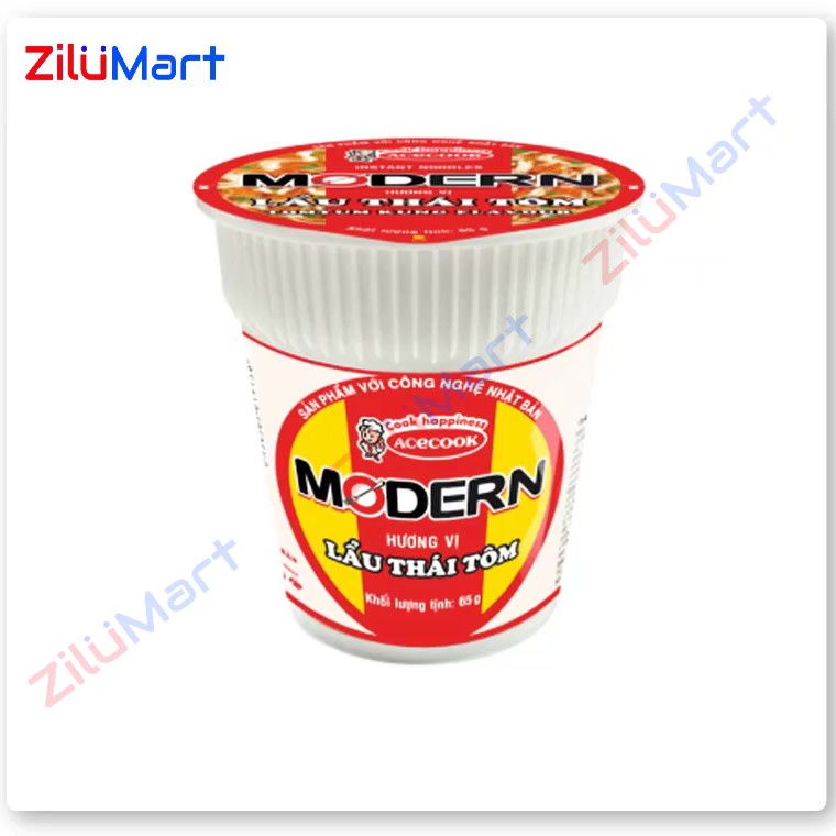 Mì ly Modern vị lẩu thái tôm (thùng 24 ly) loại 65g