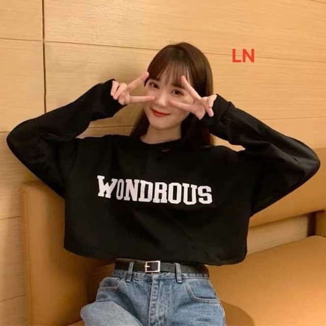 Áo Croptop Bo Tay WONDROUS