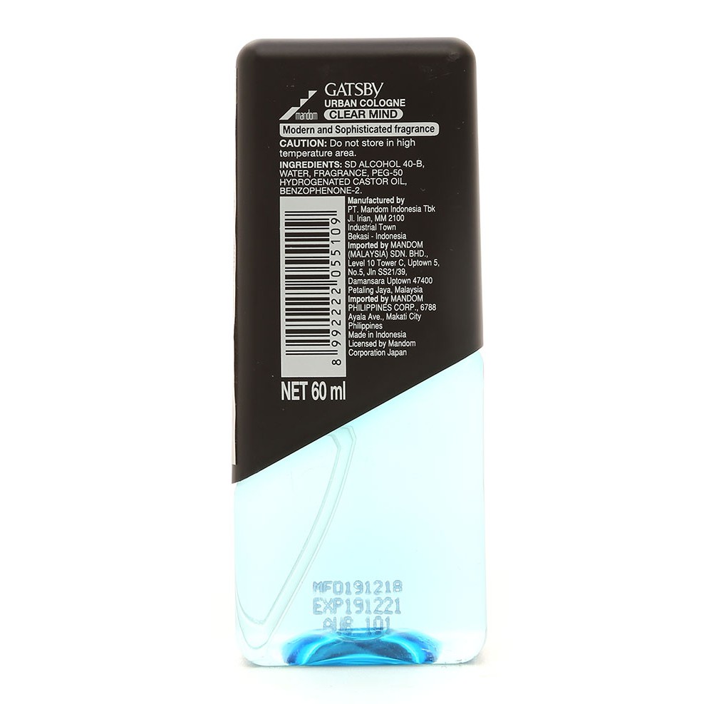 Nước Hoa Nam Clear Mind Gatsby 60Ml