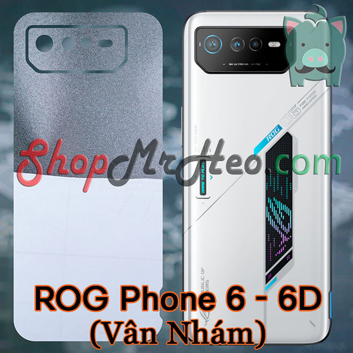 Skin Dán Mặt Sau Lưng ROG Phone 6 - ROG 6 - ROG Phone 6D - ROG 6D (Carbon, Hình Hộp, Nhám, Vân Da, Nhôm Xước)