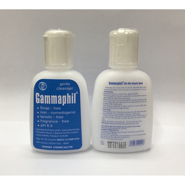 Sửa rửa mặt dịu nhẹ Gammaphil- Chai 125ml