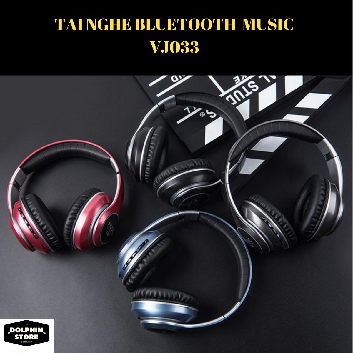 Tai nghe Bluetooth chụp tai không dây Music VJ033 - Hỗ trợ thẻ nhớ - Hệ thống âm bass khỏe có thể gập lại B3