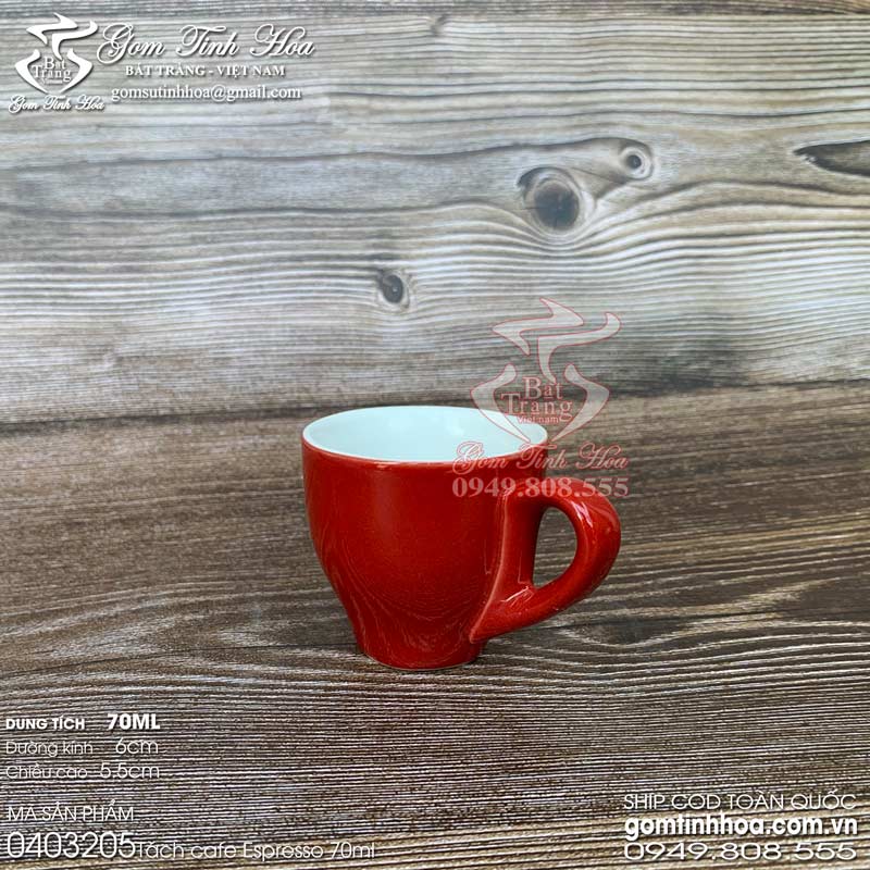 Ly tách cafe Espresso gốm sứ Bát Tràng men màu
