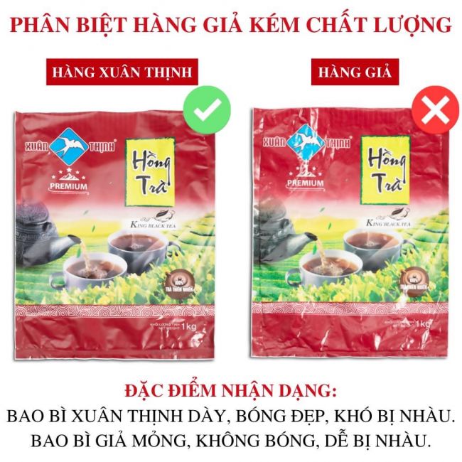 Hồng Trà Premium King đỏ (Xuân Thịnh) - bịch lớn 1kg