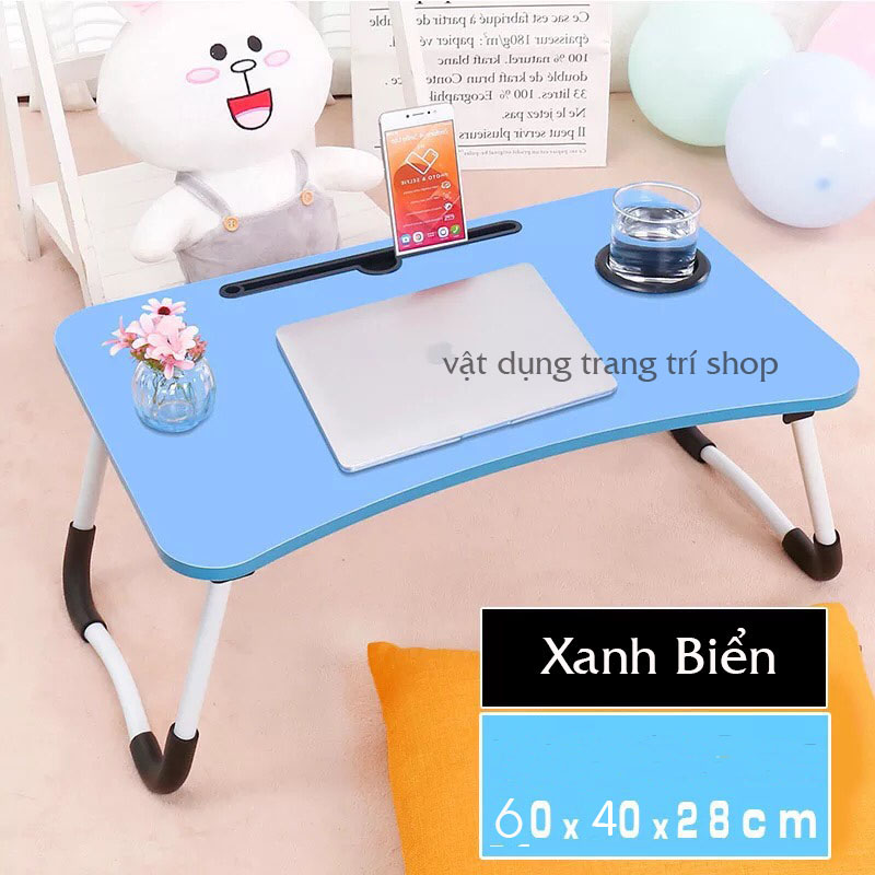 Bàn Học Gấp Gọn THông Minh Có Khe Để Ly