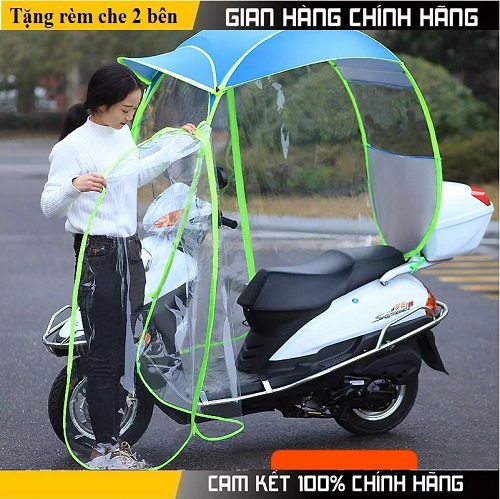 mái che xe máy chống mưa, bụi, ô che xe máy, ô xe máy, dù che xe máy