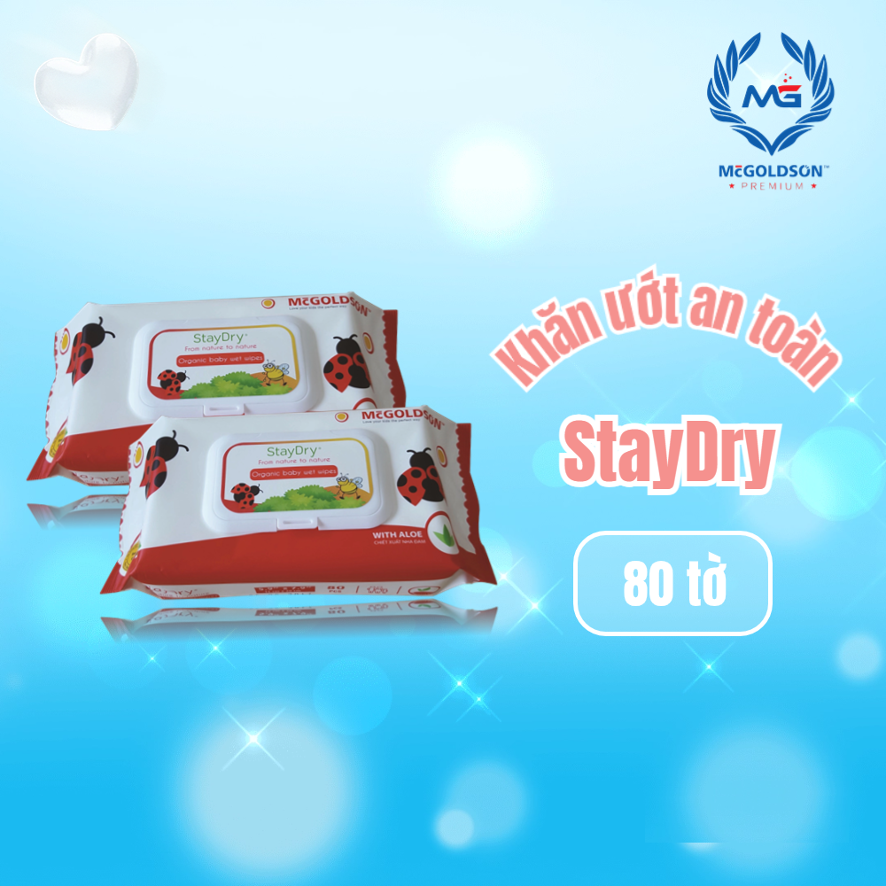 [HCM]Khăn ướt Trẻ em StayDry 80 Tờ (Không Hương)