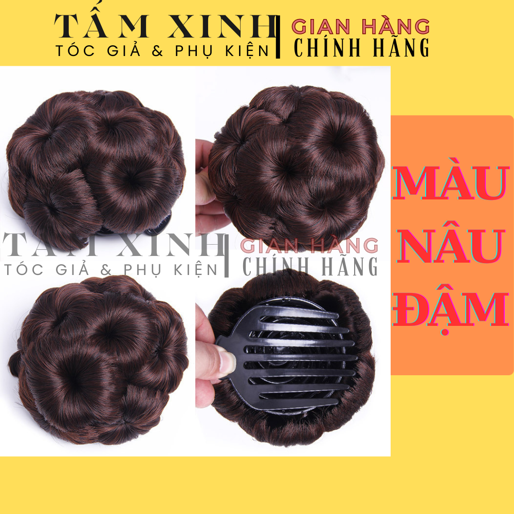 Búi tóc giả, búi hoa đẹp - không đá