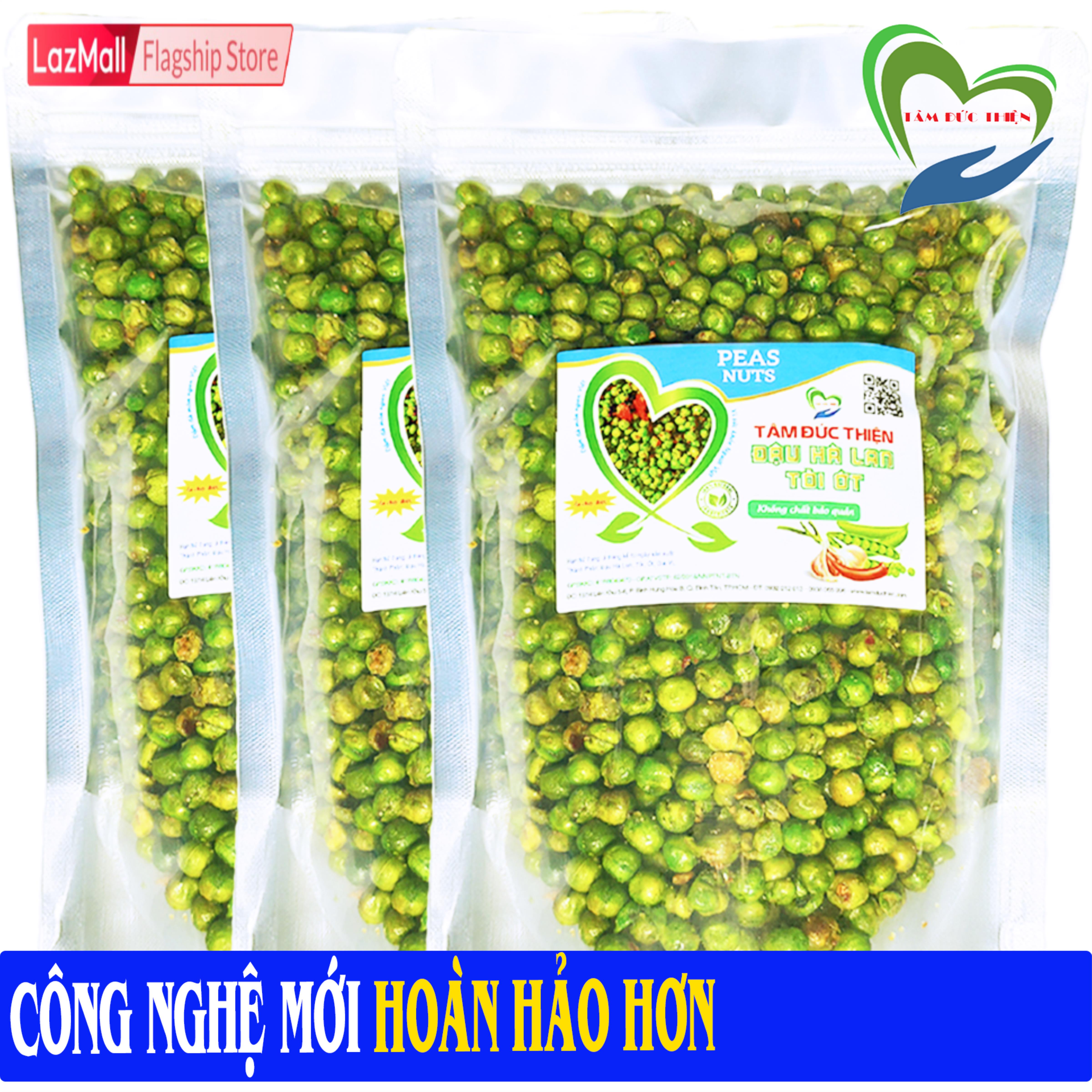 Combo 1K500GR Đậu Hà Lan Rang Tỏi Ớt Tâm Đức Thiện Combo 3 Túi ZIP 500GR Thực Phẩm Đóng Gói Đóng Hộp Ăn Liền đồ ăn vặt Thực Phẩm Khô Đậu Hà Lan Muối Đậu Hà Lan Rang Muối bánh kẹo quà Tết