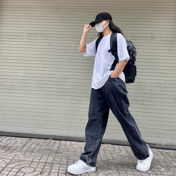 Quần FF DARK WASH BAGGY JEANS