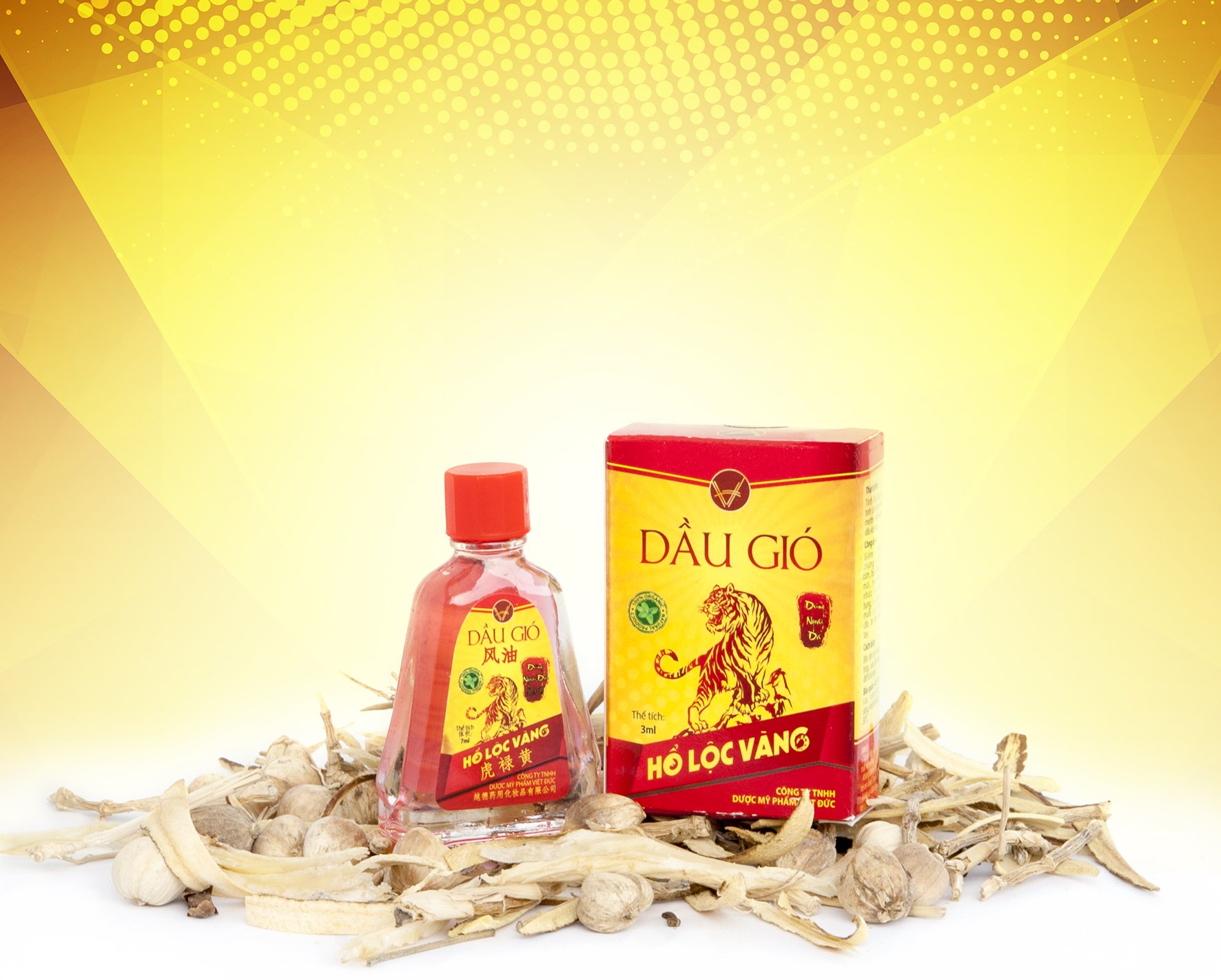 Dầu gió HỖ LỌC VÀNG (Chai 7ml)
