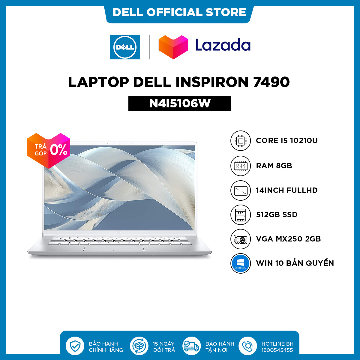 Bảng Gia Sieu Sale Vẫn Nhiệt Trả Gop 0 Laptop Dell Inspiron 7490 N4i5106w Core I5 u 14inch Fullhd Ram 8gb 512gb Ssd Vga Mx250 2gb Win 10 Bản Quyền Phong Vũ